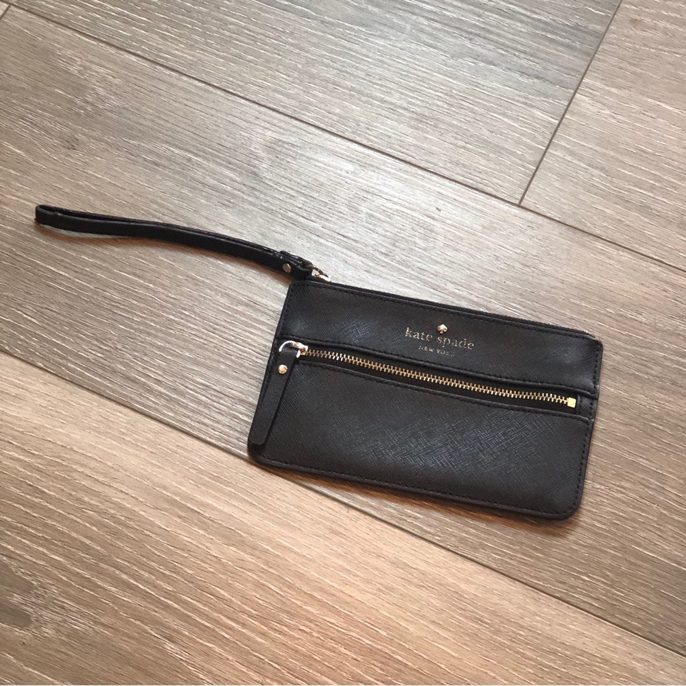 Kate Spade Bee Mika’s Pond Black Saffiano Leather Wristlet/Wallet - Picture 2 of 10